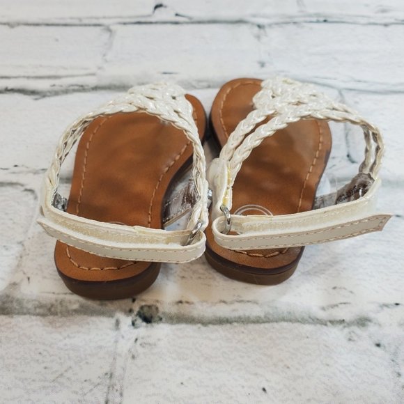 Pearly White Gladiator Sandals. Summer Baby Shoes. - Picture 5 of 6